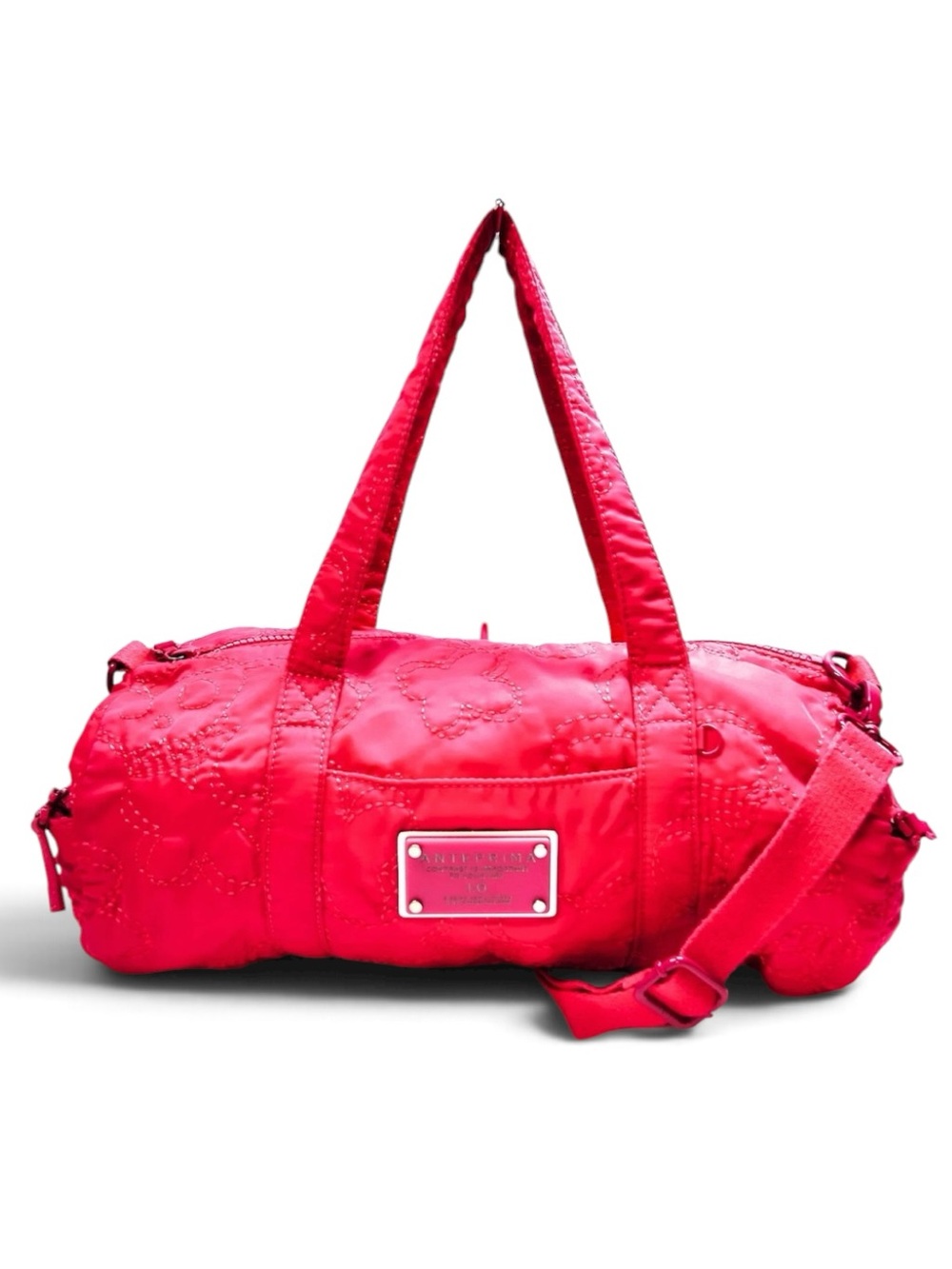 Anteprima Pink Quilted Small Barrel Travel Bag with Removable Strap
